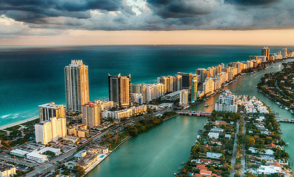 Miami Beach skyline, Florida