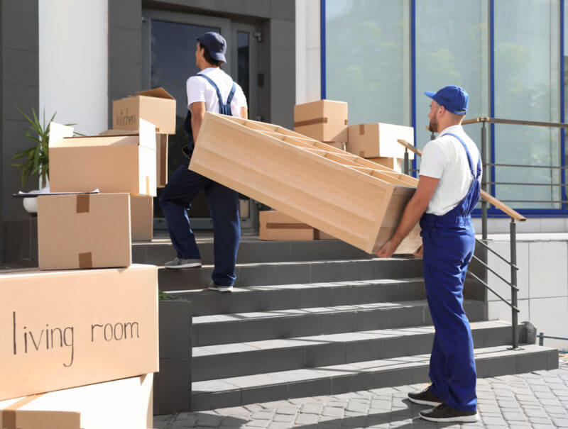 long distance mover carrying a large box
