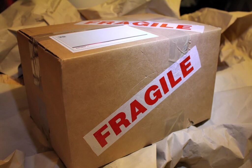 A carton marked fragile