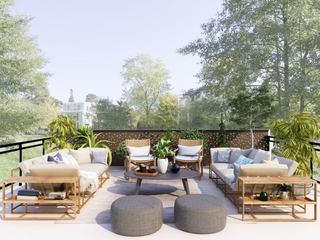 A terrace on a rooftop