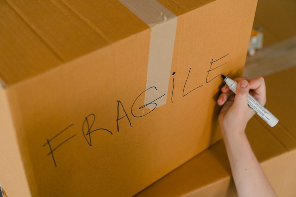 Box labeled Fragile