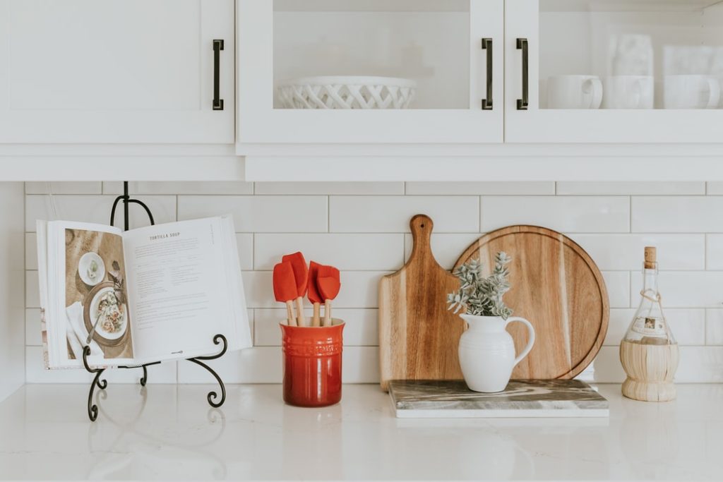 white kitchen and its counter