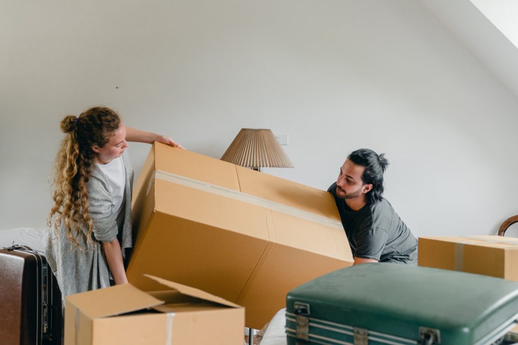 Couple preparing for cross-country moving