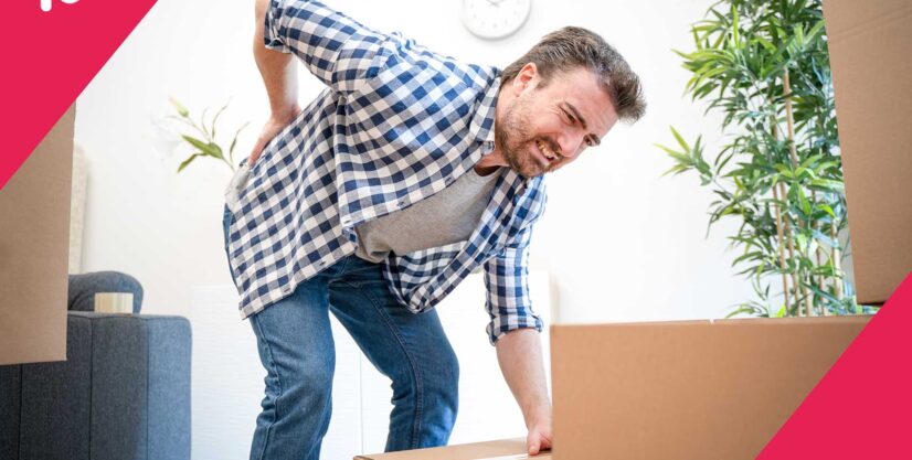 person lifting a box