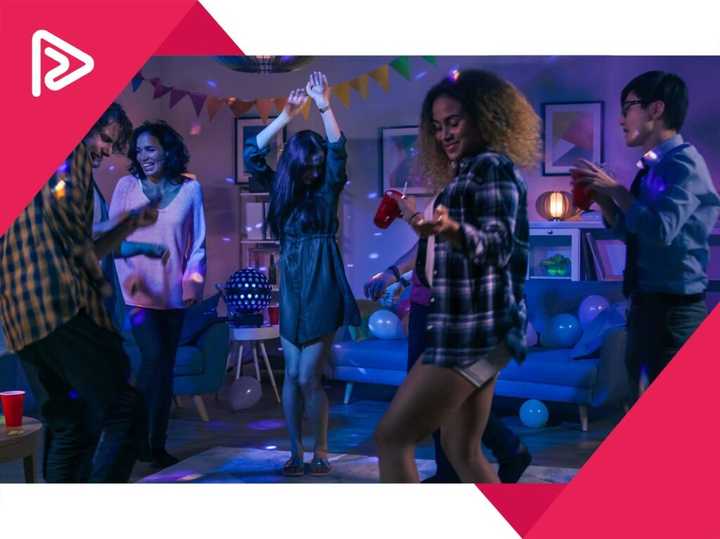Young people partying in a house