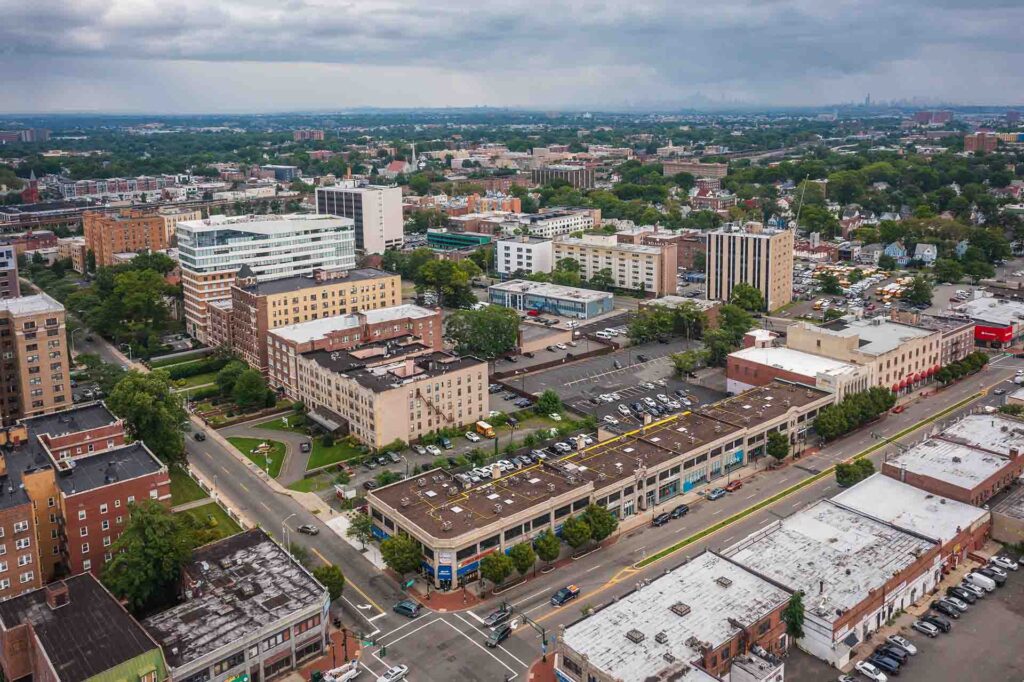 view of a neighborhood from above