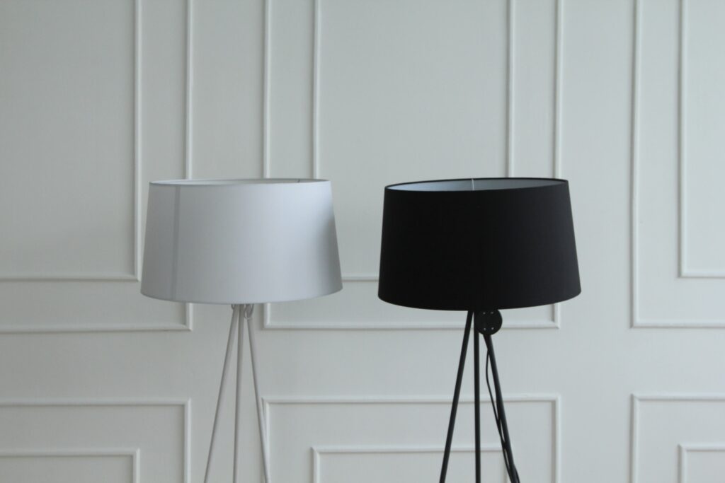 A black and a white lamp