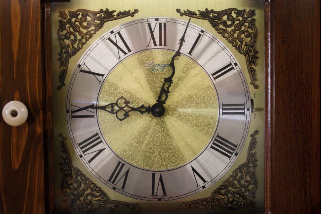  A closeup of a grandfather clock 