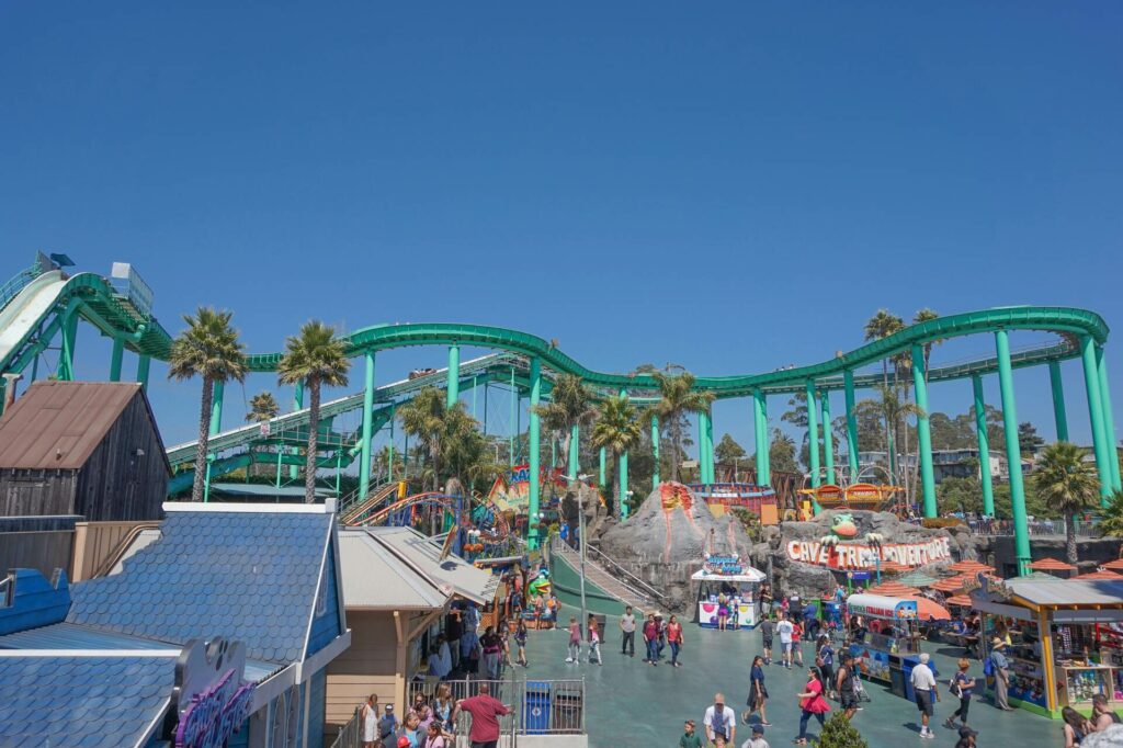 People in the amusement park in Santa Clara, California